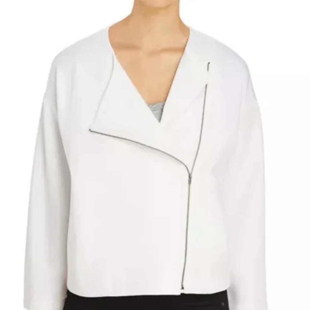 Eileen Fisher White Asymmetrical Blazer